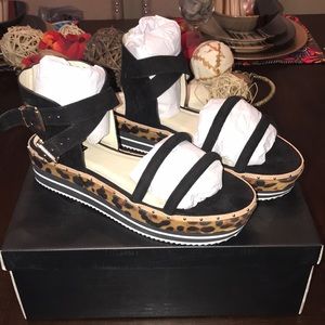 Eloquii Leopard Print Ankle Sandals